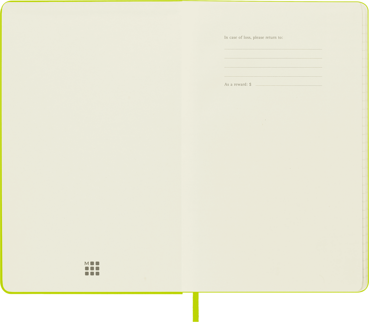 Moleskine Large Hardcover Classic Ruled Notebook - Lemon Green