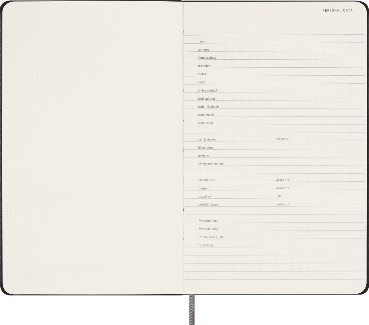 Moleskine Undated Large Hardcover Planner - Black