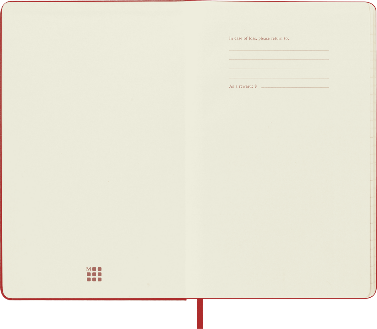 Moleskine Large Hardcover Classic Squared Notebook - Scarlet Red