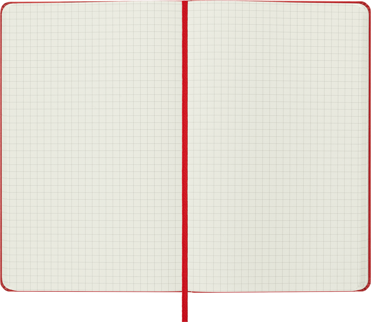 Moleskine Large Hardcover Classic Squared Notebook - Scarlet Red