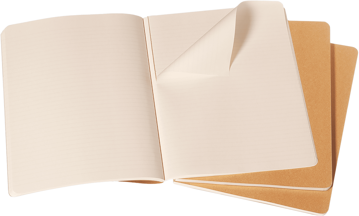 Moleskine XL Softcover Cahier Ruled Journal - Kraft Brown (Set of 3)