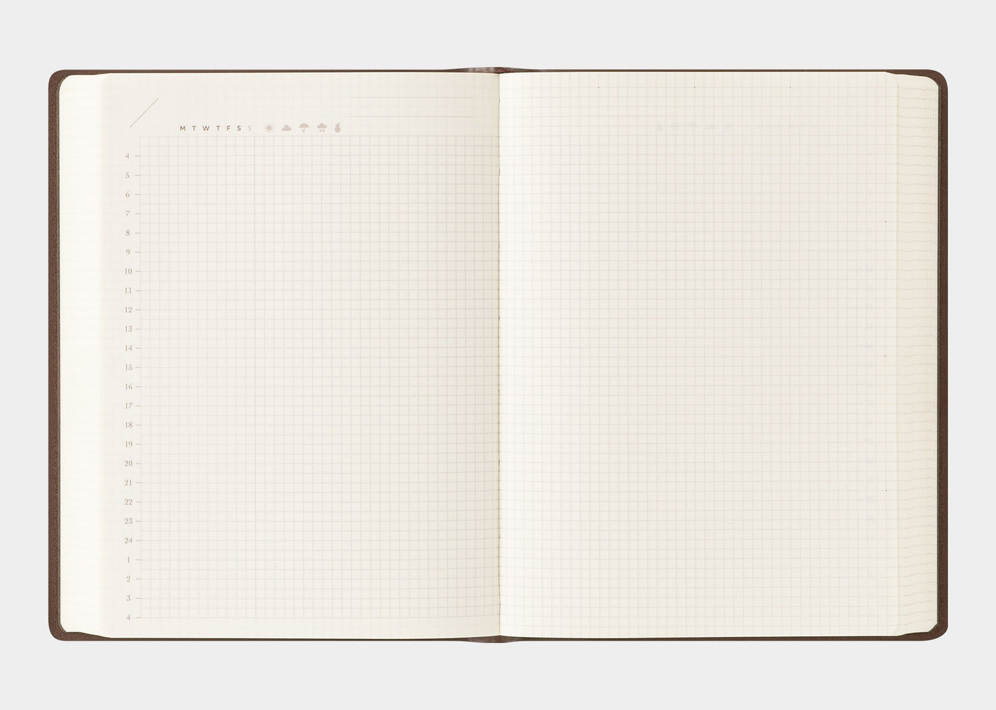 Midori A6 Hibino Free Diary - Brown
