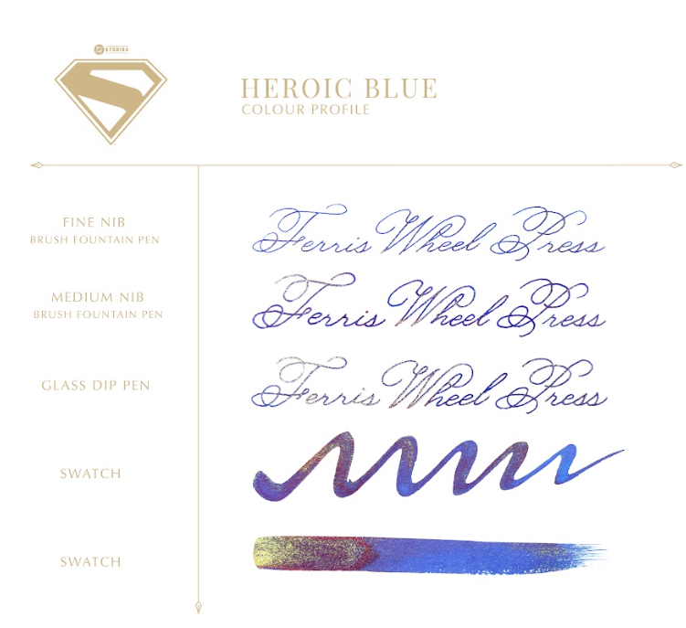 Ferris Wheel Press Superman Heroic Blue (10ml) Bottled Ink