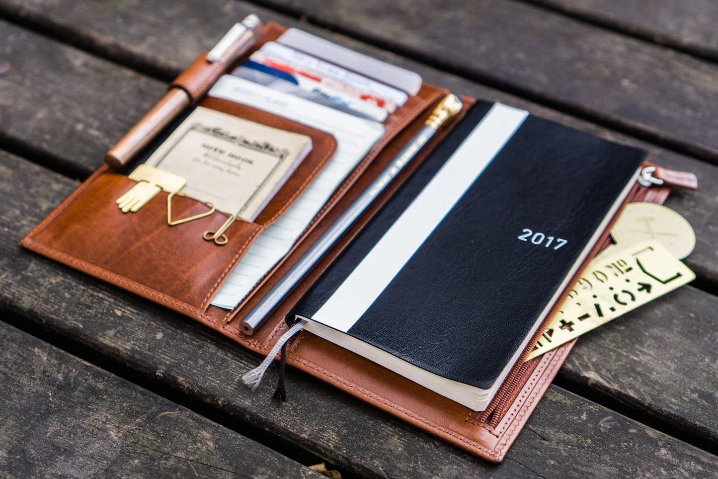 Galen Leather Hobonichi Weeks Mega Cover - Brown