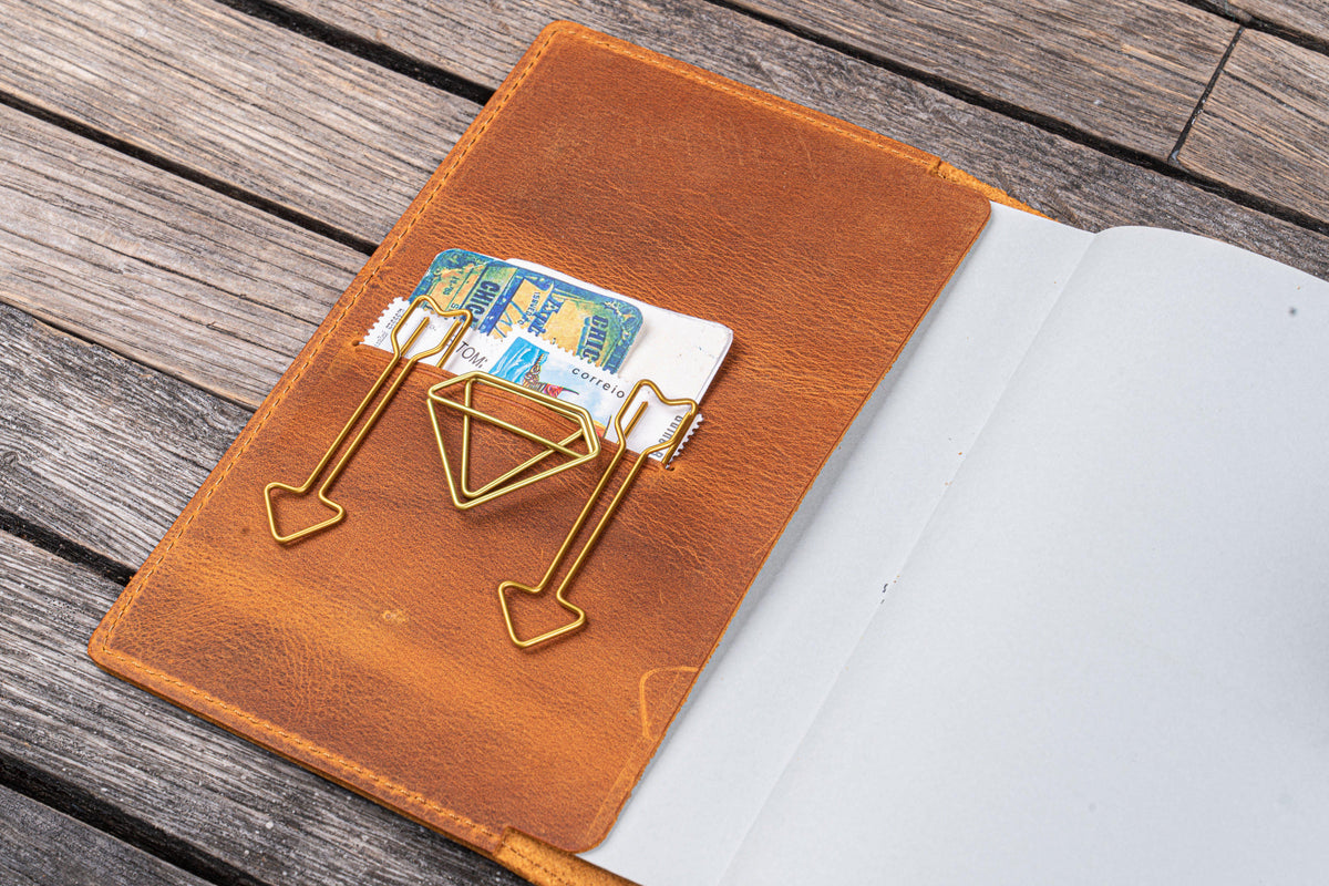 Galen Leather Slim A6 Notebook/Planner Cover - Crazy Horse Brown