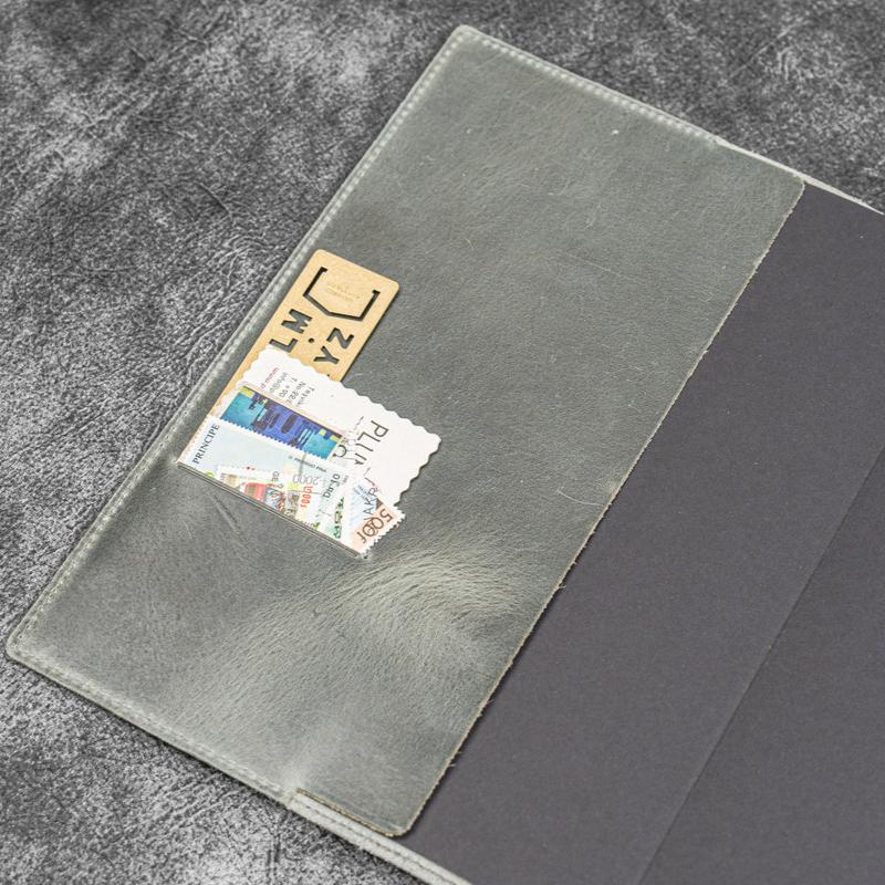 Galen Leather Slim B5 Notebook/Planner Cover - Crazy Horse Smoky