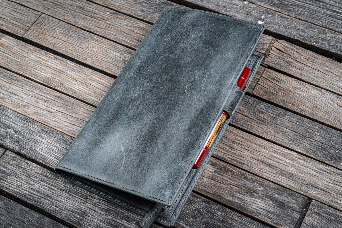 Galen Leather Wallet Insert for Traveler's Notebook Regular Size - Crazy Horse Smoky