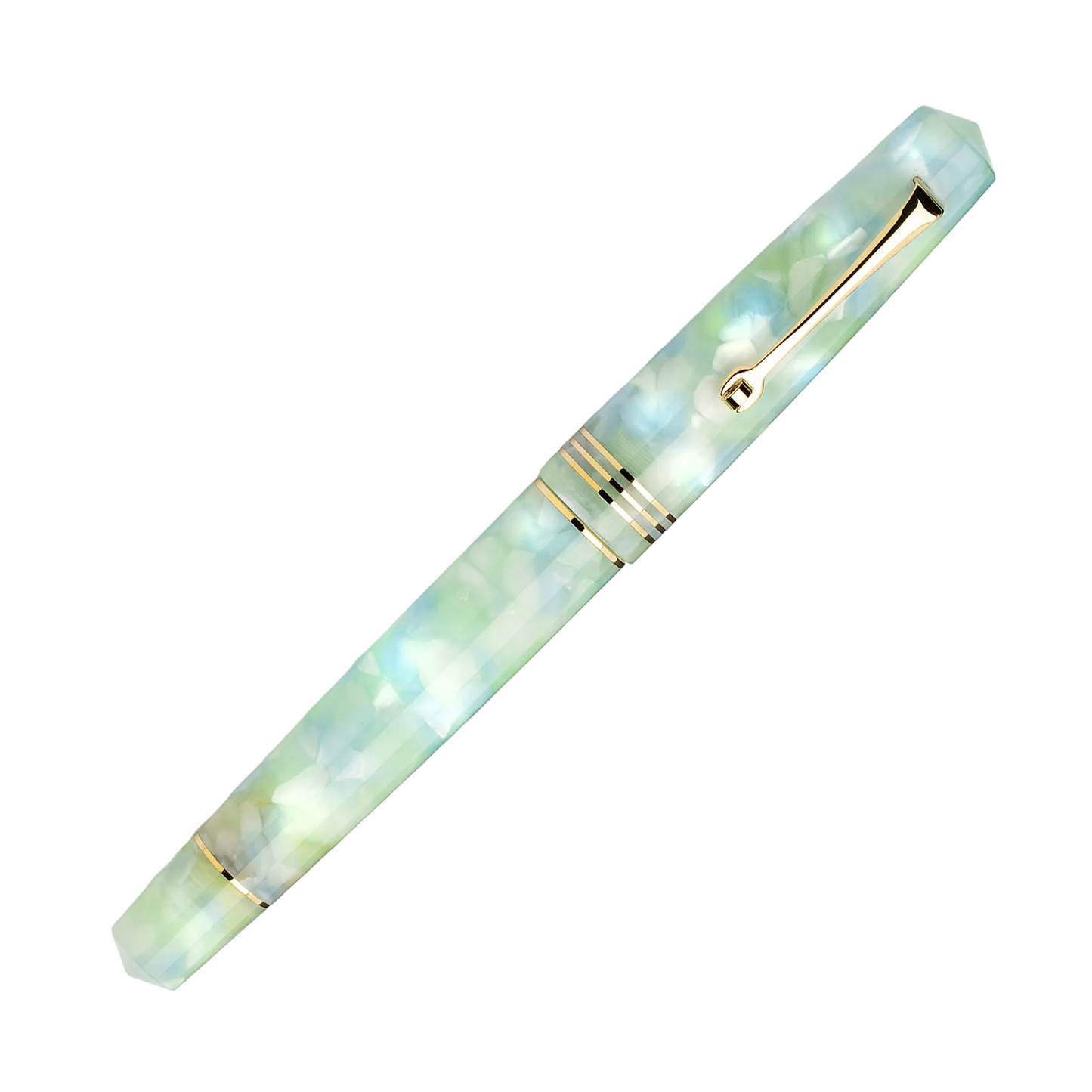 Leonardo Momento Zero Grande Fountain Pen - Artica with Gold Trim