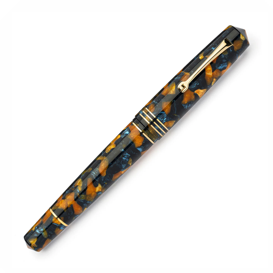 Leonardo Momento Zero Grande 2.0 Piston Fountain Pen - Crepuscolo with Gold Trim