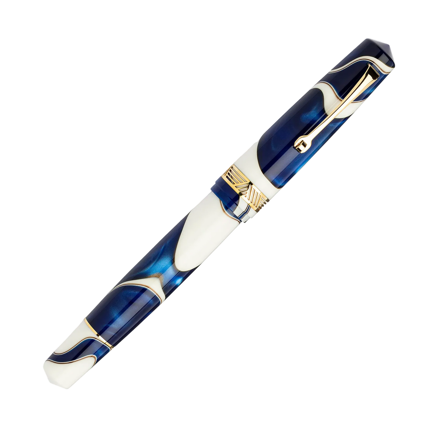 Leonardo Momento Magico Fountain Pen - Onda Blue with Gold Trim