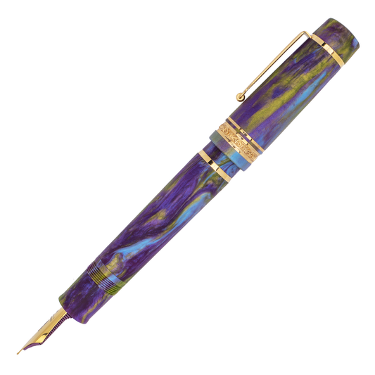 Delta DV Over-Size Fountain Pen - Matte: Wisteria Walk with Gold Trim (Limited Edition)