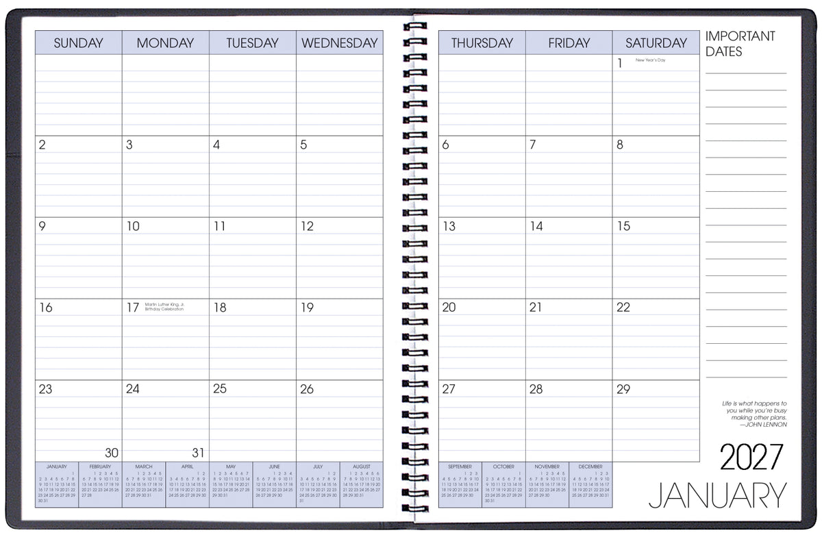 Payne 2027 Skivertex Wire-Bound Monthly Planner - Assorted (8.5 x 11)