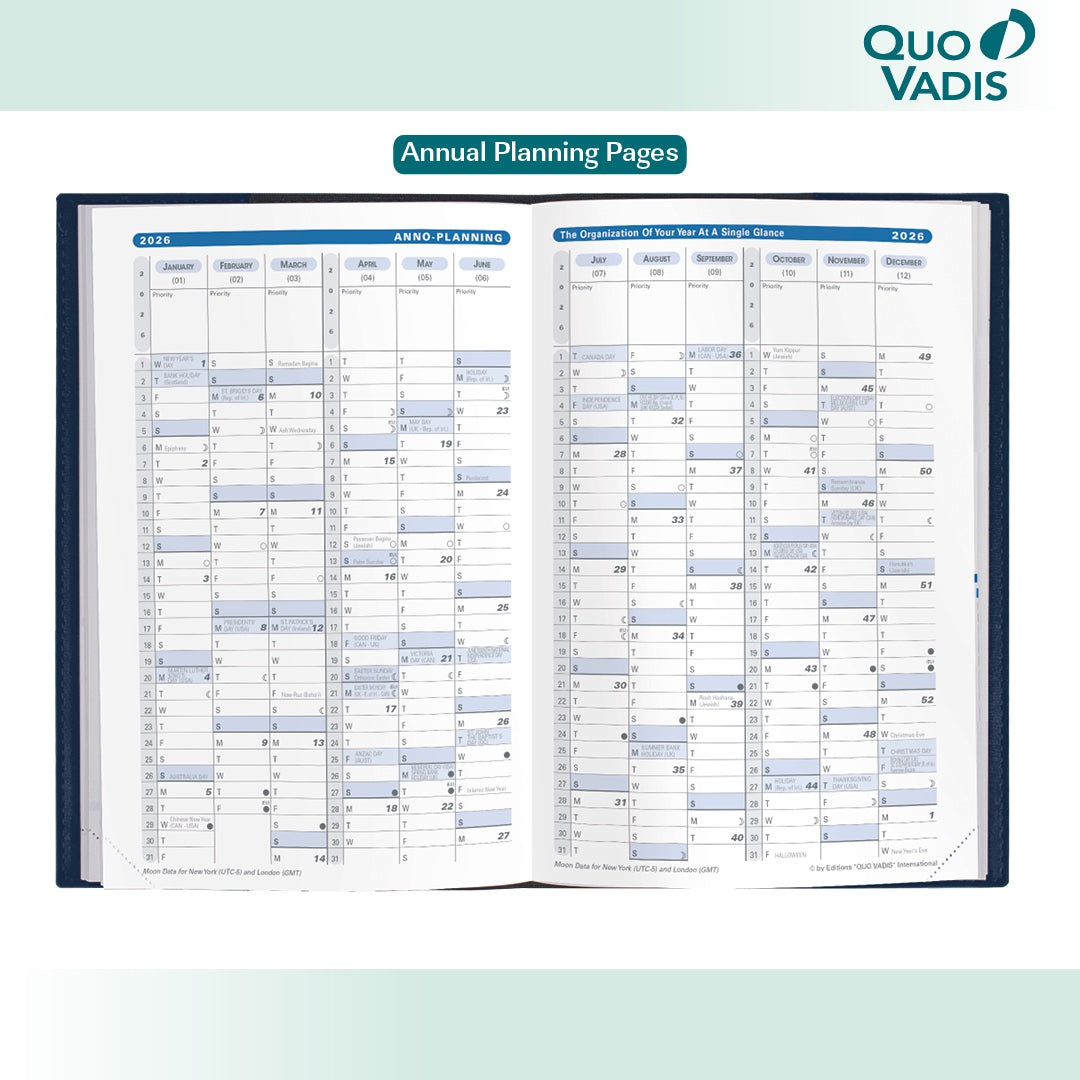 Quo Vadis 2026 Minister Weekly Planner - Texas Bamboo Green