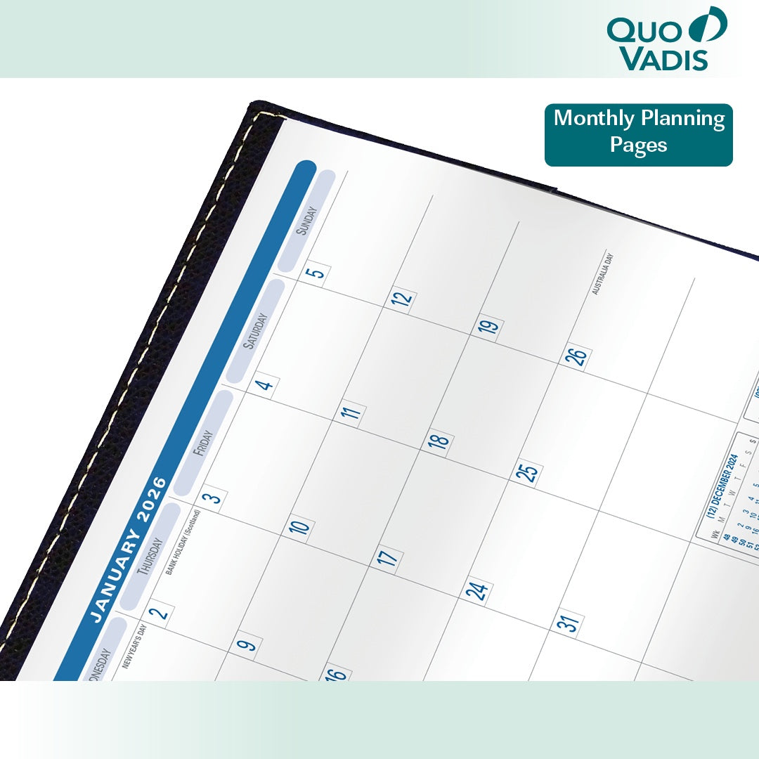 Quo Vadis 2026 Minister Weekly Planner - Texas Bamboo Green