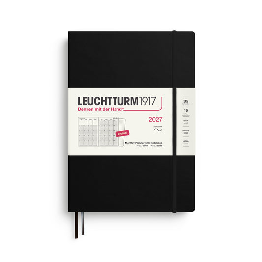 Leuchtturm1917 2027 B5 Composition Softcover 16-Monthly Planner & Notebook - Black