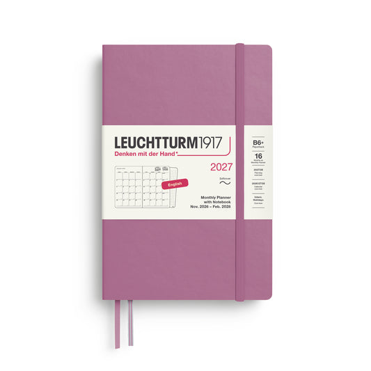 Leuchtturm1917 2027 B6+ Paperback Softcover 16-Monthly Planner & Notebook - Dusty Rose