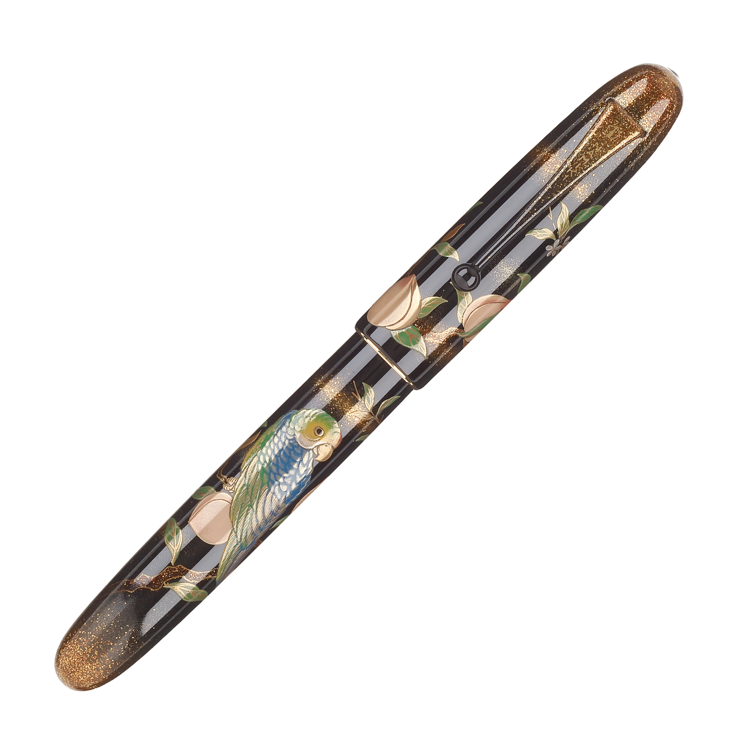 Namiki Yukari Royale Maki-e Fountain Pen - Parrot with Peach