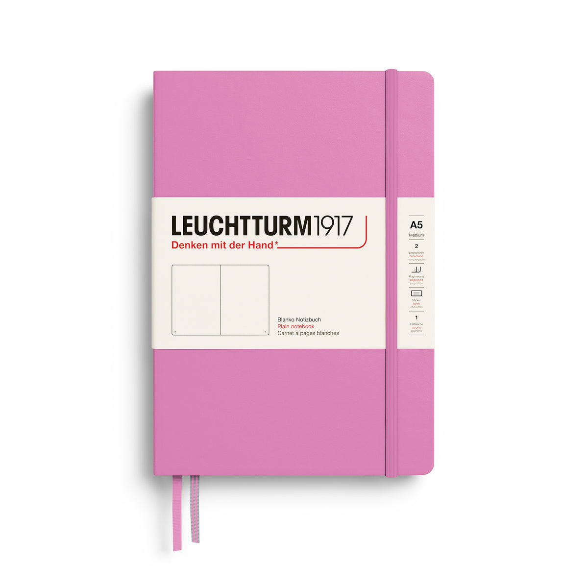 Leuchtturm1917 A5 Medium Hardcover Plain Notebook - Bubblegum