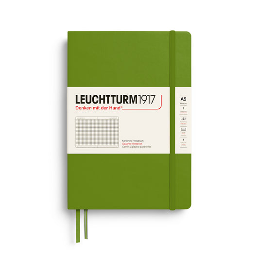 Leuchtturm1917 A5 Medium Hardcover Squared Notebook - Moss