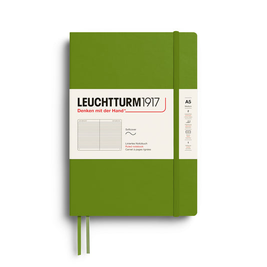 Leuchtturm1917 A5 Medium Softcover Ruled Notebook - Moss
