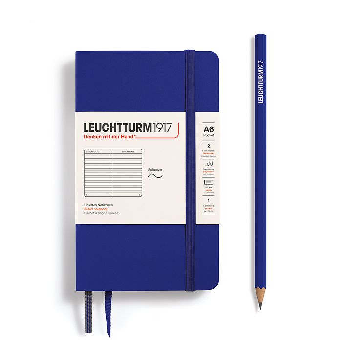 Leuchtturm1917 A6 Pocket Softcover Ruled Notebook - Ink (Discontinued)