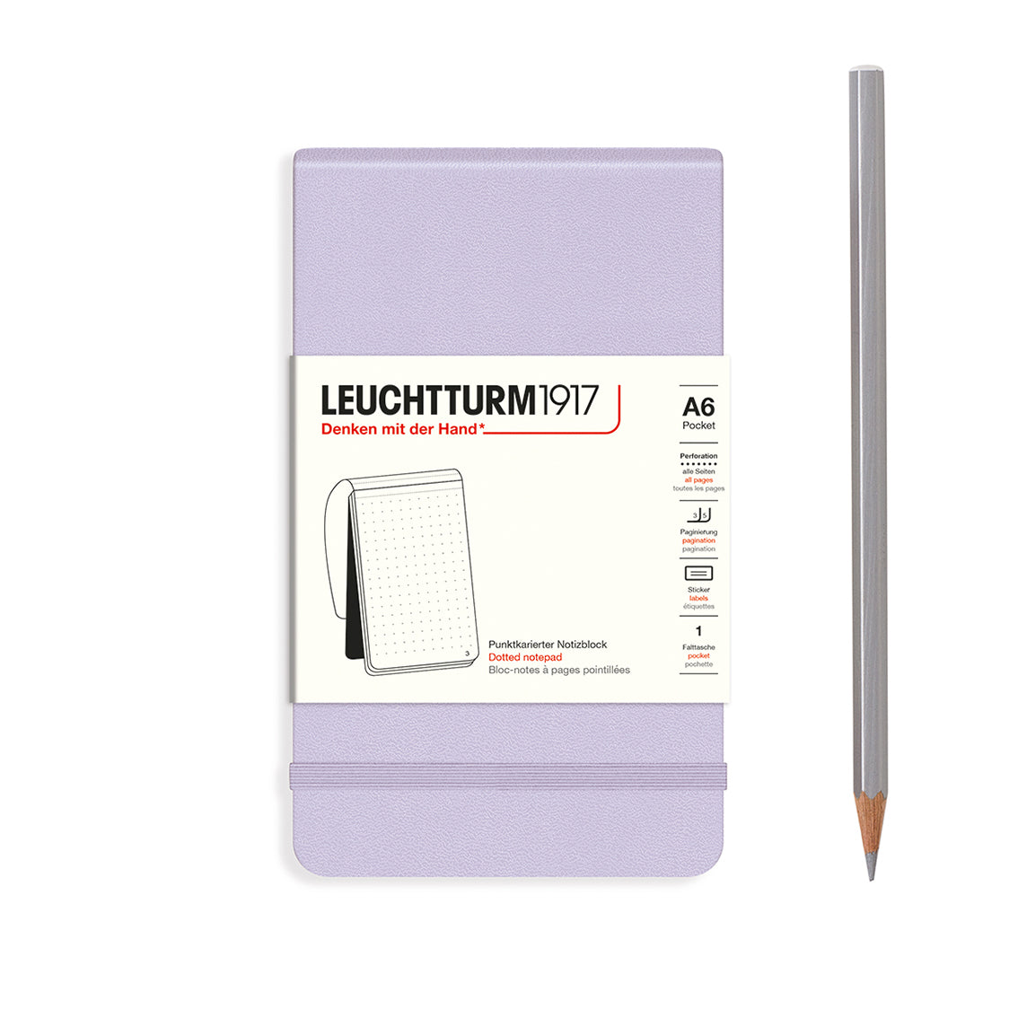 Leuchtturm1917 A6 Pocket Hardcover Dotted Notepad - Lilac