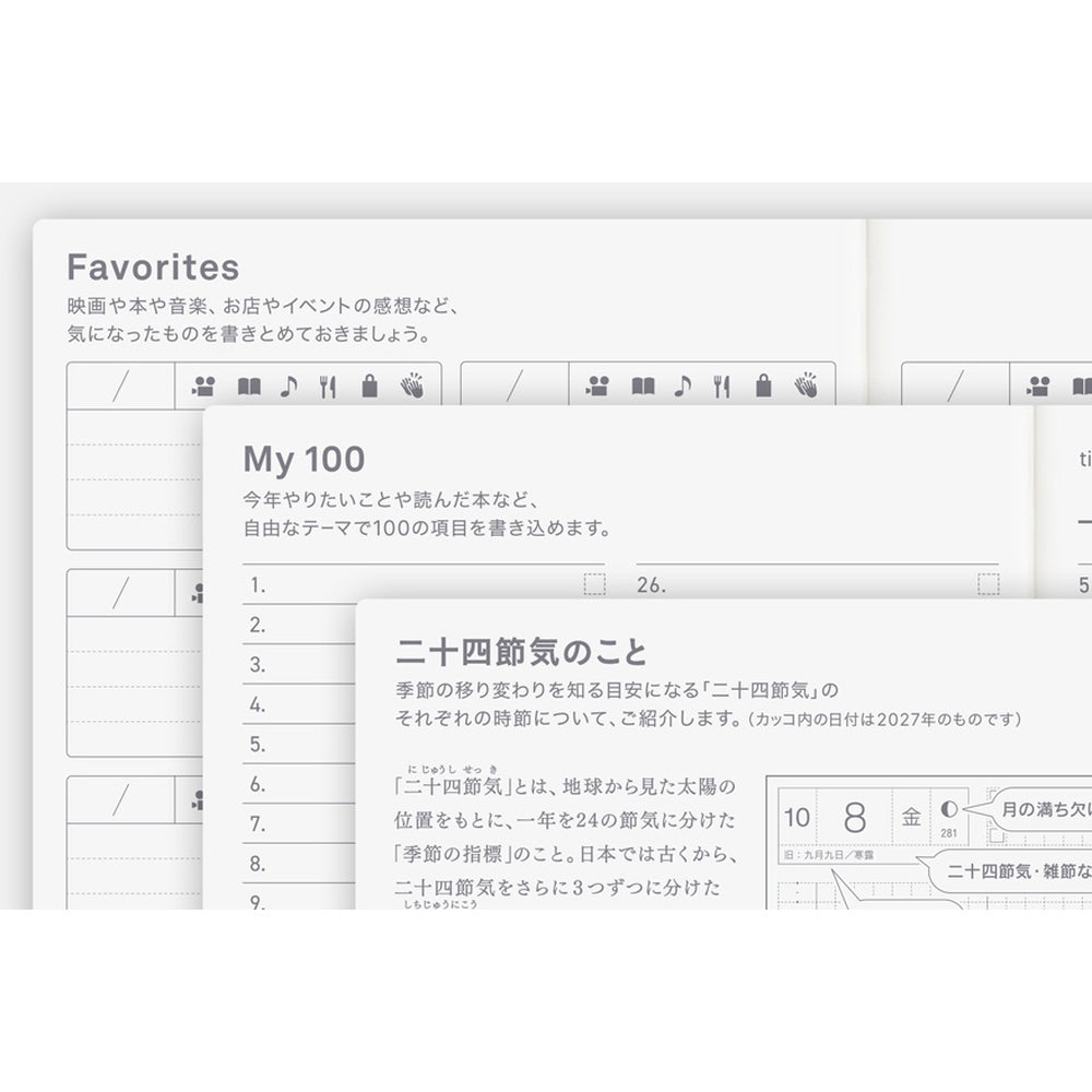 Hobonichi 2027 A6 Techo Original Avec Book - Set of 2 (Mon/Jan Start) (6-Month) (Japanese)