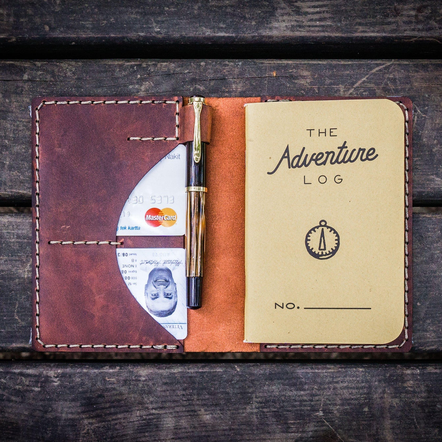 Galen Leather No. 44 Field Notes Cover - Crazy Horse Orange