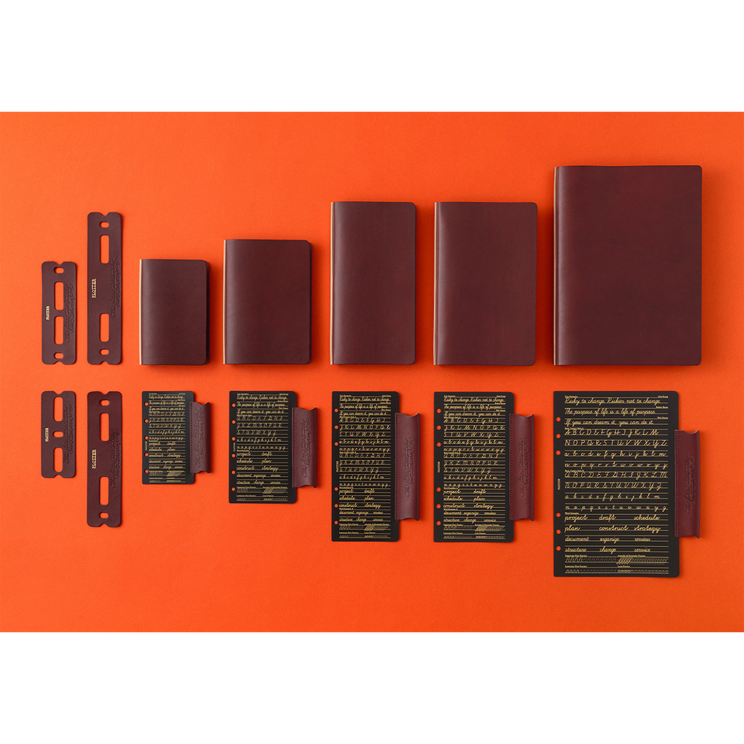 PLOTTER Mini Size Liscio 6-Ring Leather Binder - Red Brown (Limited Edition BOX)