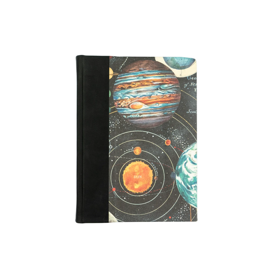 Bomo Art B7 Leather Bound Blank Journal - Planetarium