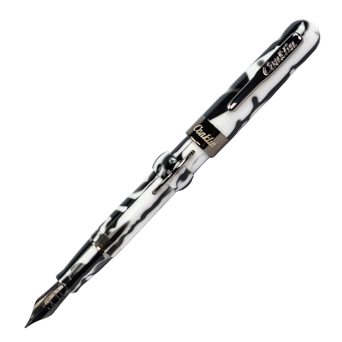 Conklin Mark Twain Crescent Fountain Pen - Black & White