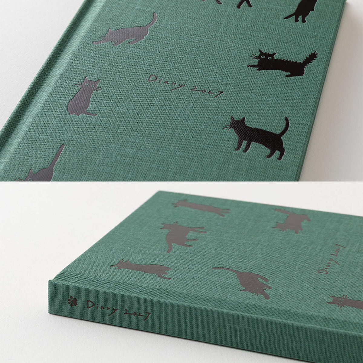 Midori 2027 B6 Book Style Diary - Cat Green