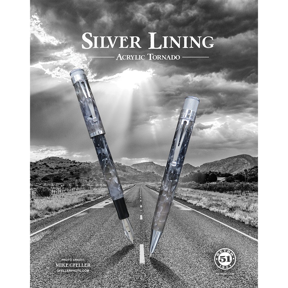 Retro 51 Tornado Fountain Pen - Silver Lining (Acrylic) (Discontinued)