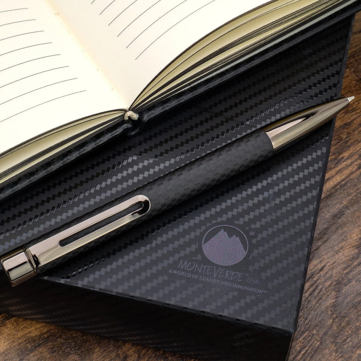 Monteverde Ritma Ballpoint Gift Set - Matte Carbon Fiber