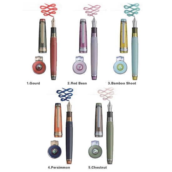 Sailor Pro Gear Slim Fountain Pen and Ink Set - Manyo #3 Series - Persimmon with Gold Trim (14KT)