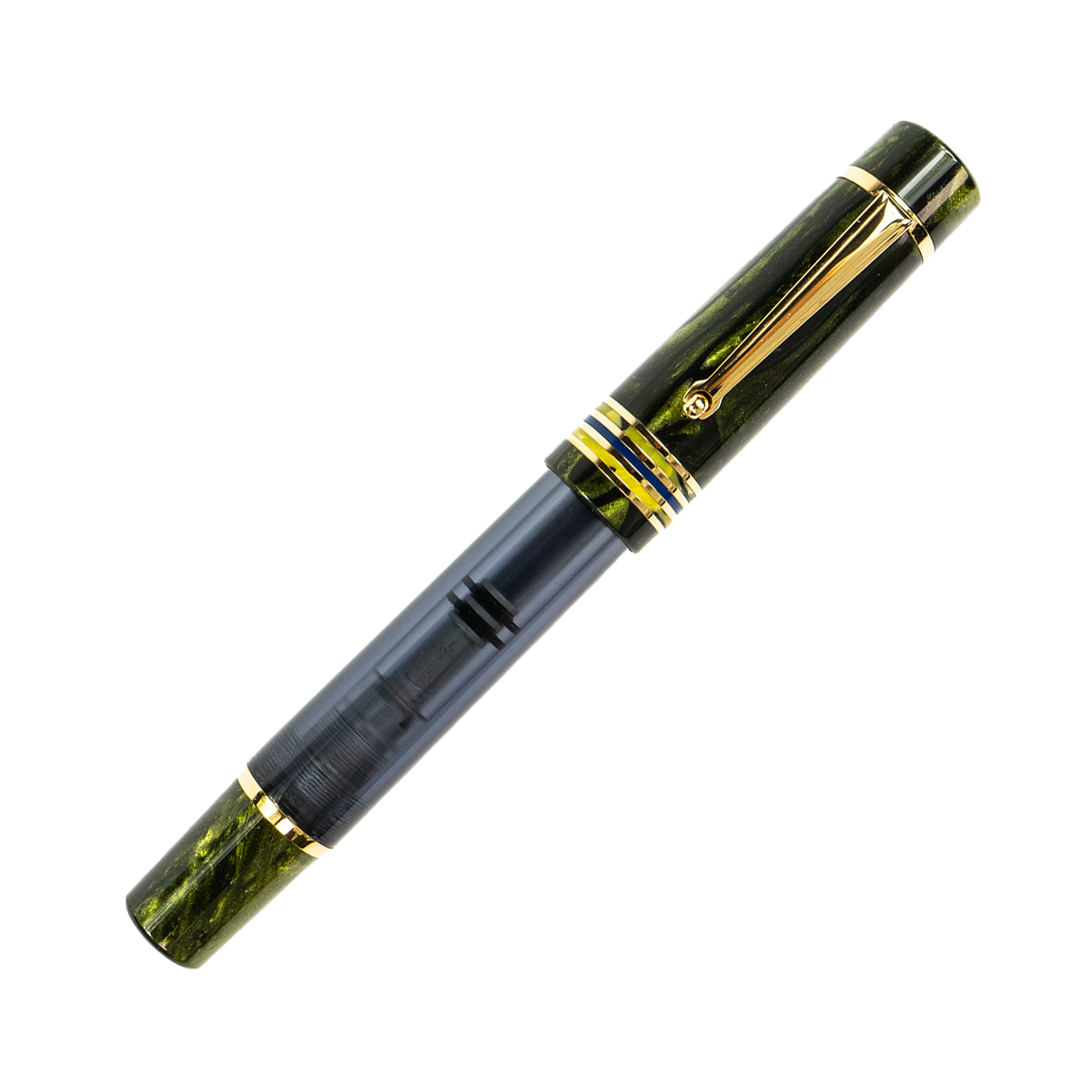 Delta Four Rings Collection #8 14K Fountain Pen - Selva with Gold Trim (Limited Edition)