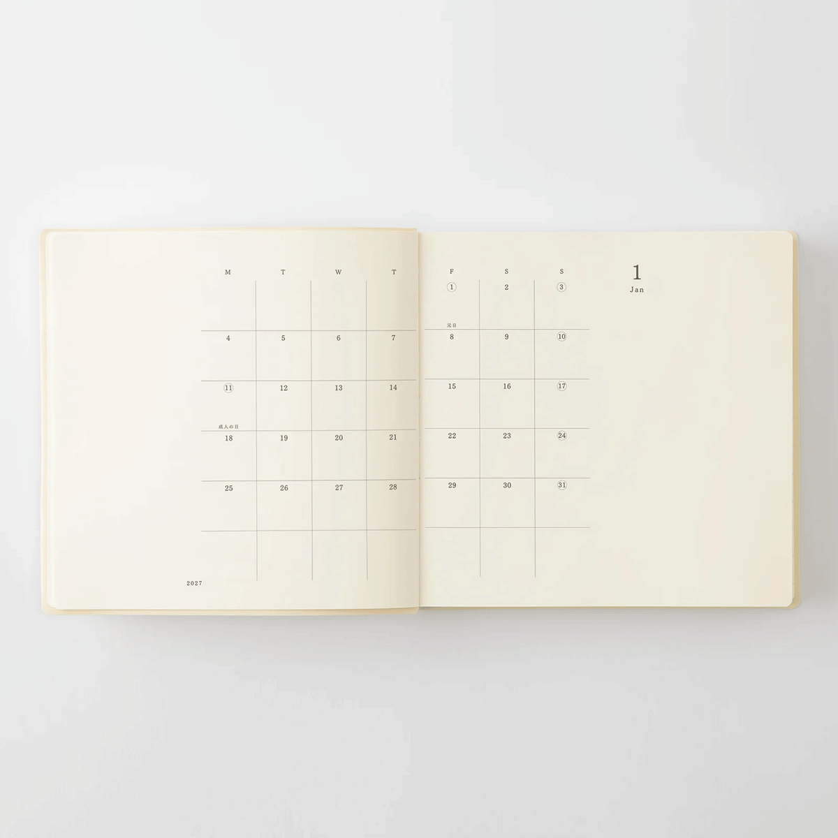 Midori 2027 MD Product Notebook Diary 1 Day 1 Page - A5 Square Size
