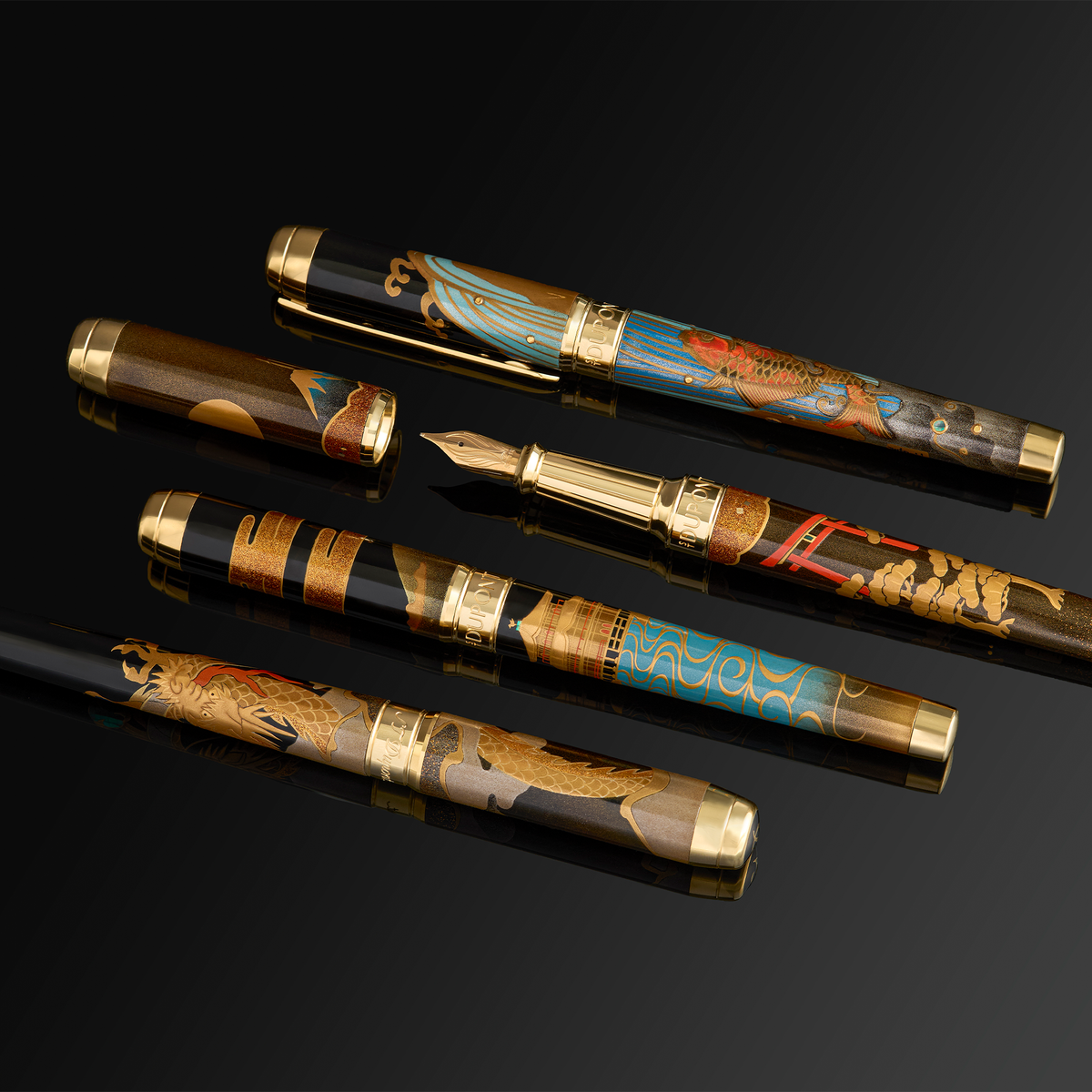 S.T. Dupont Line D Eternity XL Maki-e Fountain Pen - Ryusui Shunju