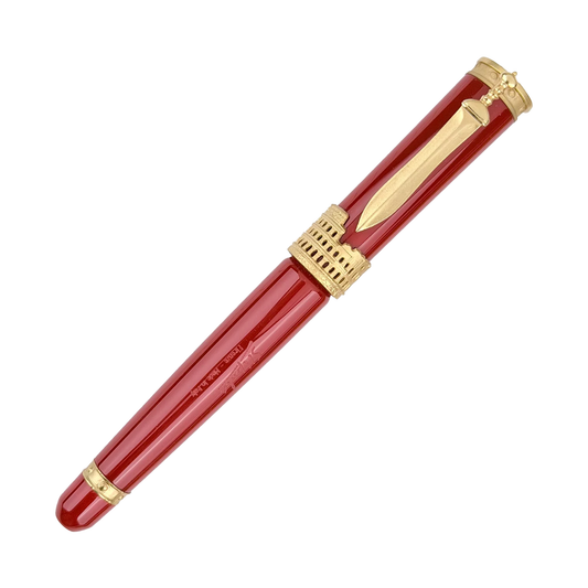 Stipula Gladiator Fountain Pen - Red with Gold