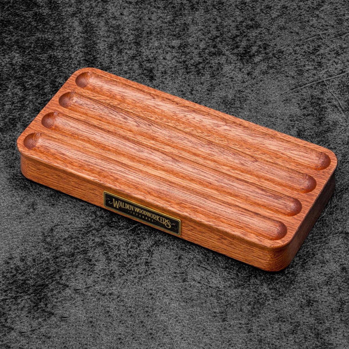 Galen Leather The Pen Station Wooden Pen Stand - Mahogany