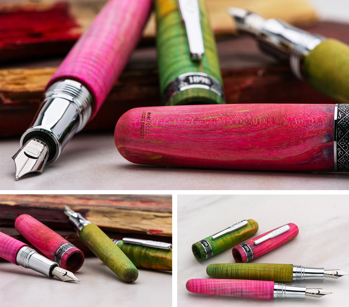 Conklin 1898 Collection Stabilized Wood Fountain Pen - Matte Green (Limited Edition)