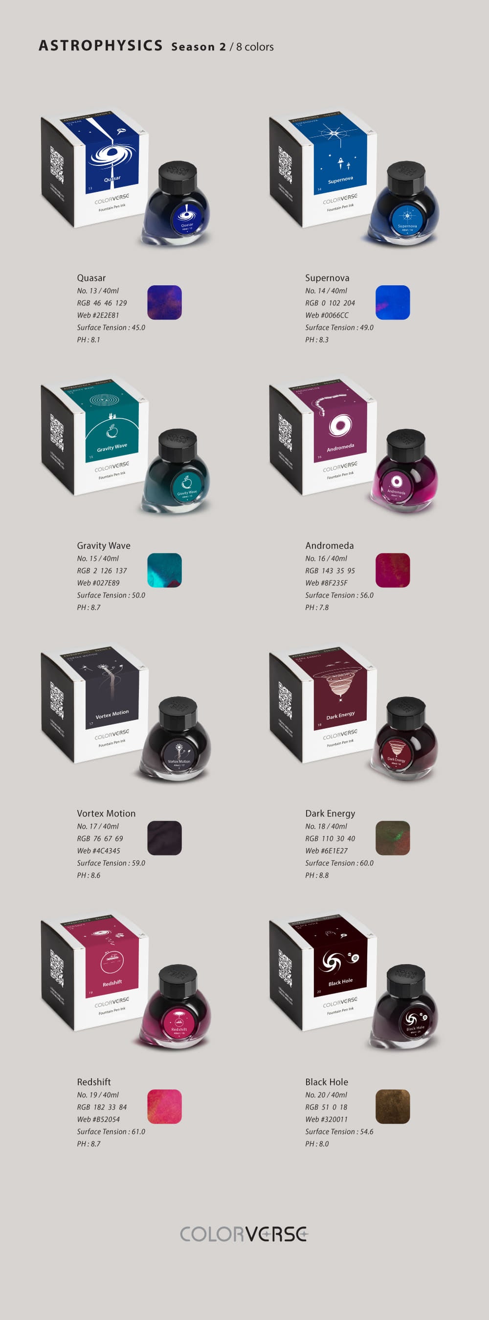 Colorverse Black Hole (40ml) Bottled Ink