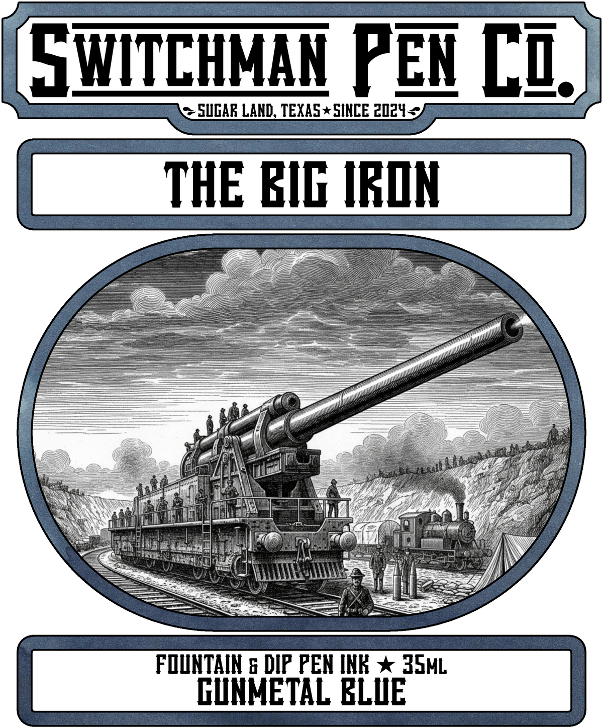Switchman Pen Company Bottled Ink (35ml) - The Big Iron: Gunmetal Blue