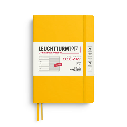 Leuchtturm1917 2027 A5 Medium Softcover 18-Month Weekly Planner & Notebook - Sunflower