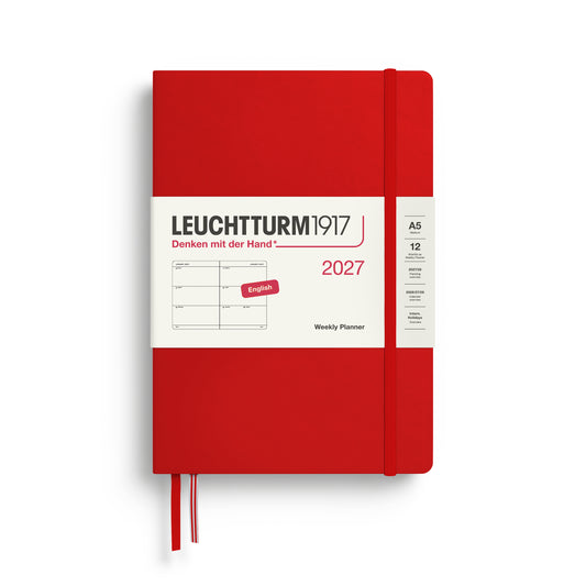 Leuchtturm1917 2027 A5 Medium Hardcover Weekly Planner - Cherry