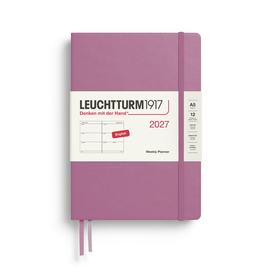 Leuchtturm1917 2027 A5 Medium Hardcover Weekly Planner - Dusty Rose