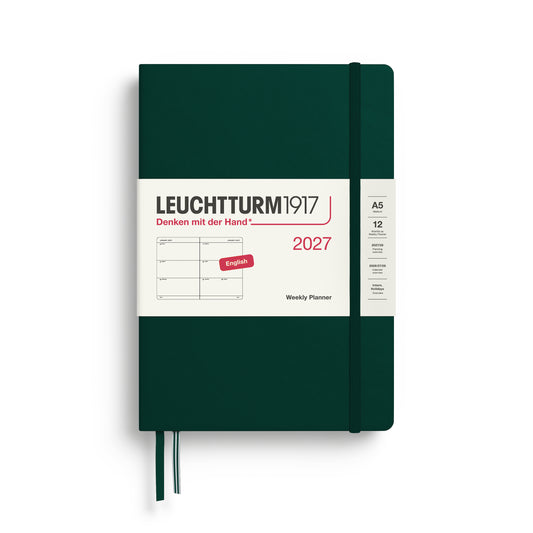 Leuchtturm1917 2027 A5 Medium Hardcover Weekly Planner - Forest Green