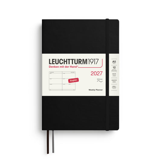 Leuchtturm1917 2027 A5 Medium Softcover Weekly Planner - Black