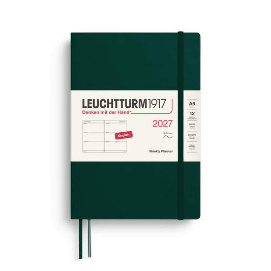 Leuchtturm1917 2027 A5 Medium Softcover Weekly Planner - Forest Green