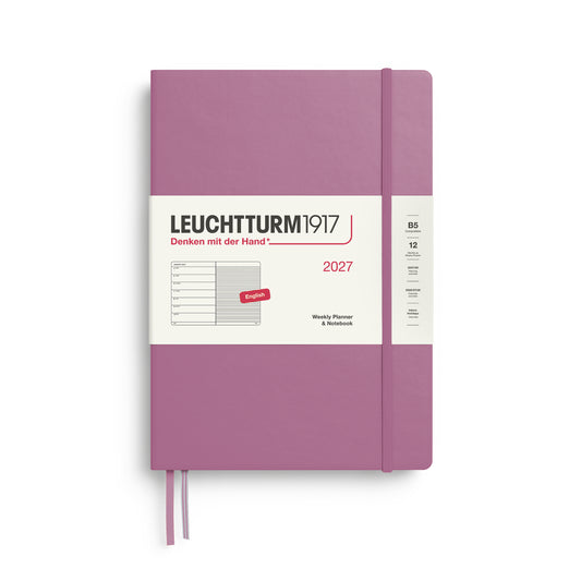 Leuchtturm1917 2027 B5 Composition Hardcover Weekly Planner & Notebook - Dusty Rose